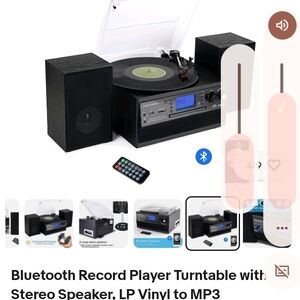 NBD Bluetooth Turntable with Stereo Speakers - Black